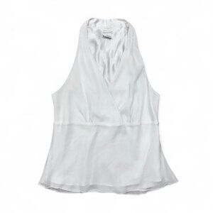 Y2K Worthington White Baby Doll Top Blouse Empire Waist 16 Sheer Festival Romant